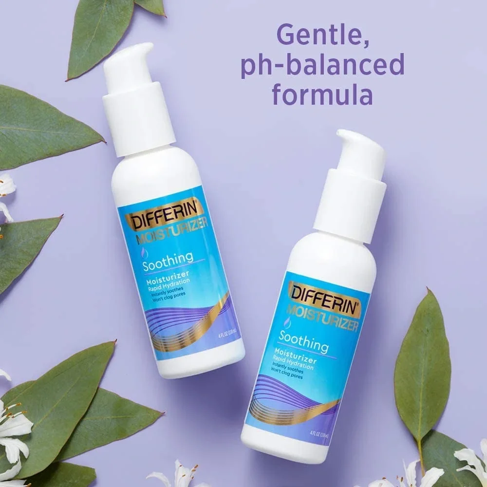 Differin Face Moisturizer Soothing Lotion for Face and Body,Gentle Skin Care